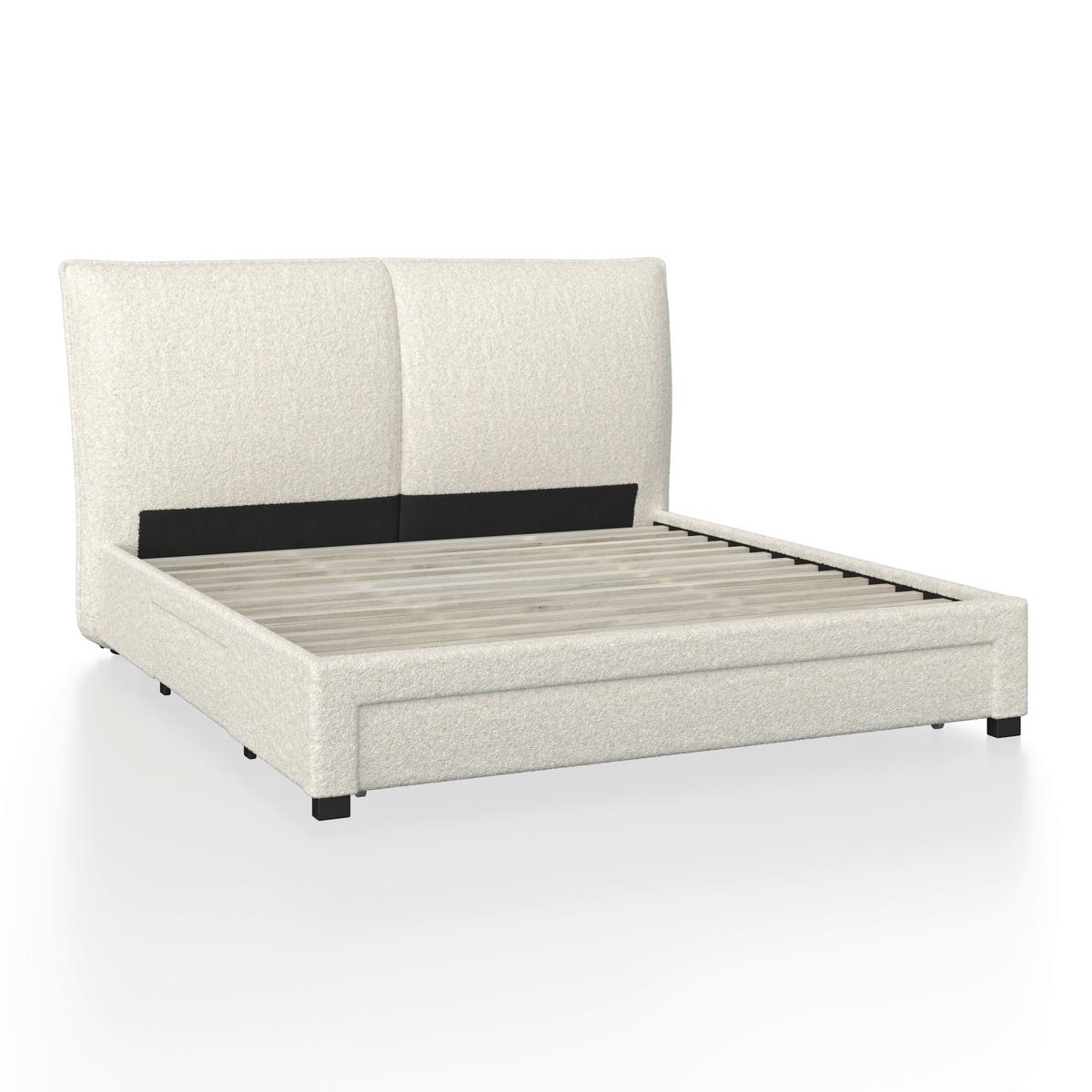 Čalúnená posteľ ELLI 180x200, krémová - svetlohnedá/čierna, Modern, drevo/kompozitné drevo (180/200cm) - Bessagi Home