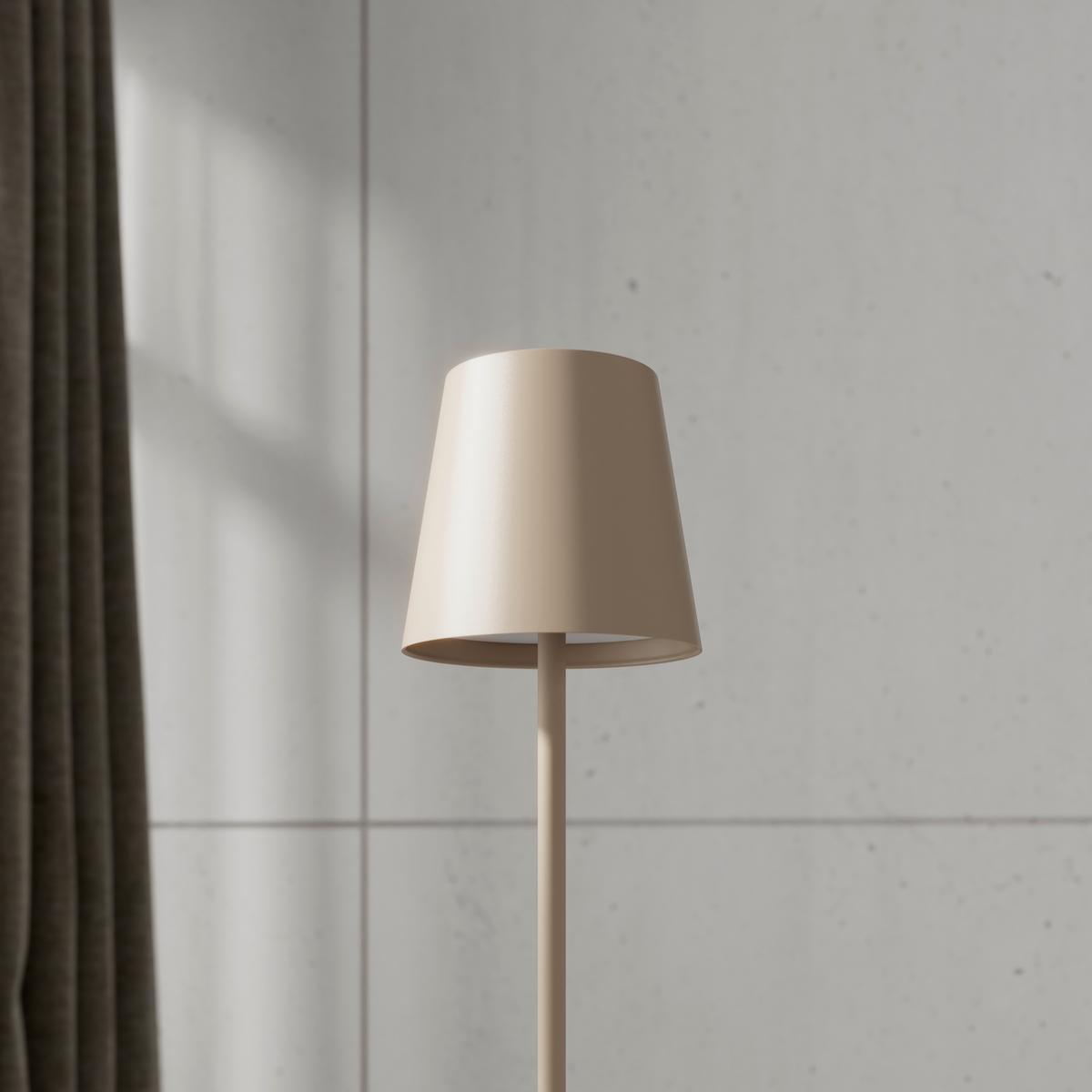 LED-STEHLEUCHTE LILIANA - Sandfarben/Weiß, MODERN, Kunststoff/Metall (22/130cm) - Luca Bessoni