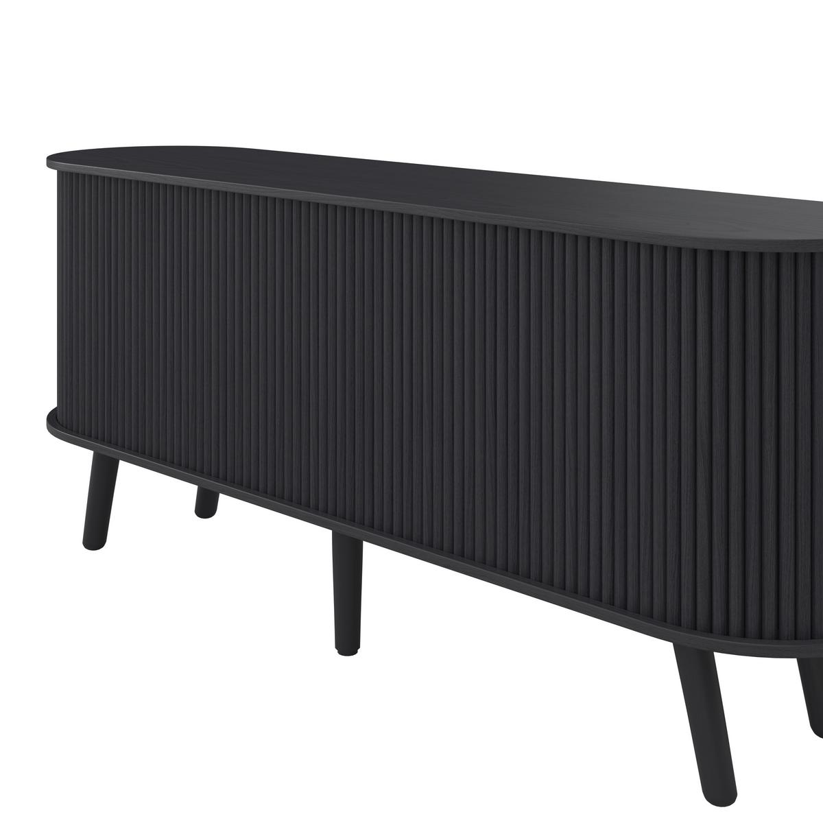 Komoda ENNIO čierna - čierna, Modern, drevo/kompozitné drevo (160/80/40cm) - Bessagi Home