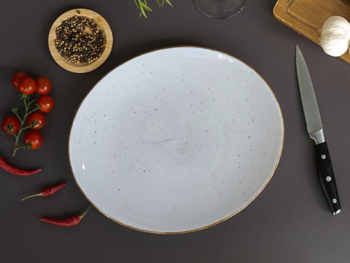 Steakteller Keramik, Hellgrau - Hellgrau, Basics, Keramik - Creatable