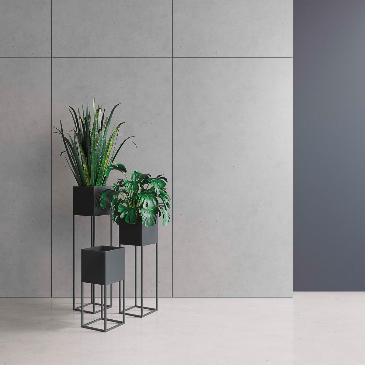 Blumenständer Metall Schwarz Bxhxt: 19x47x19 Cm - Schwarz, Basics, Metall (19/47/19cm)