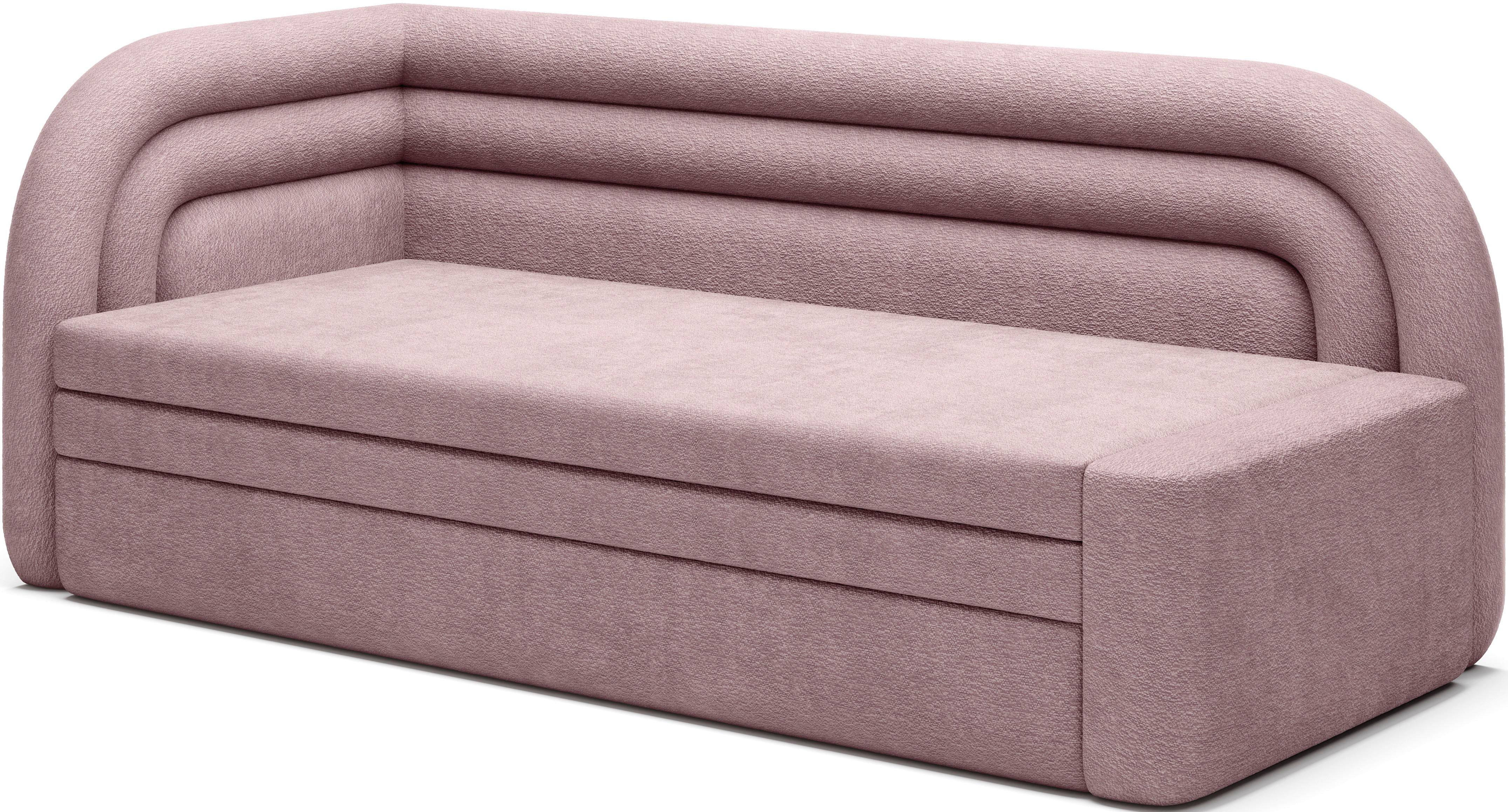 Récamiere Fabillo Rosa B: 223cm - Schwarz/Rosa, Design, Textil (86/80/223cm) - MID.YOU