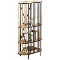 REGÁL BAMBOO - černá/přírodní barvy, Lifestyle, kov/dřevo (67/132/32cm) - Premium Living