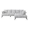 Ecksofa Vanessa New - Hellgrau/Schwarz, MODERN, Textil (297/200cm)