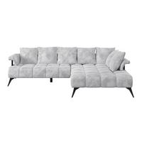 Sedacia súprava VANESSA NEW potrebná š. dverí 90 cm, pravá - čierna/svetlosivá, Modern, kov/textil (297/200cm)