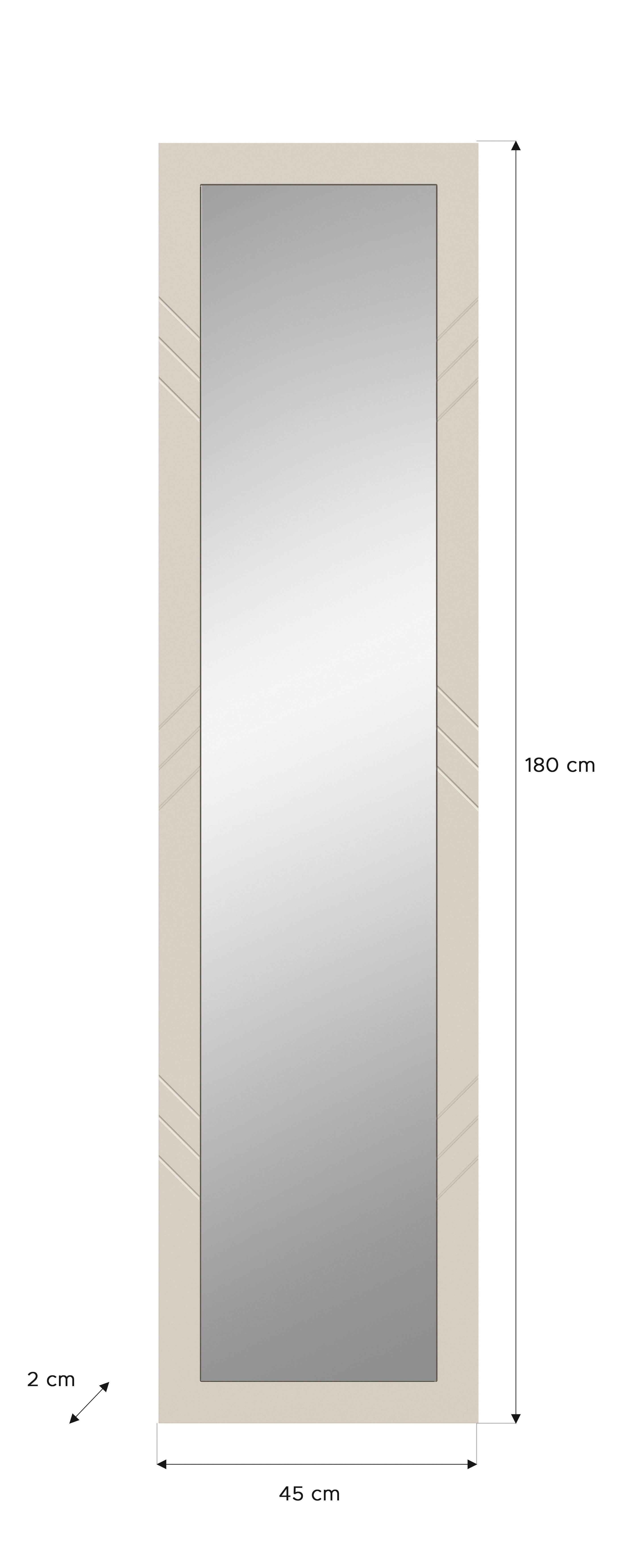 ZRCADLO NOTES - pískové barvy, Design, kompozitní dřevo/sklo (45/180/2cm) - MID.YOU