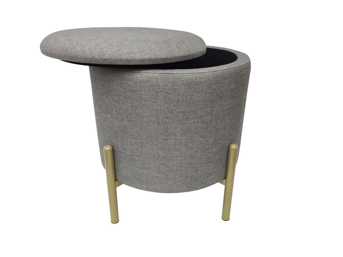 Hocker Logan - Goldfarben/Grau, Design, Textil (36/40/36cm) - Echtwerk