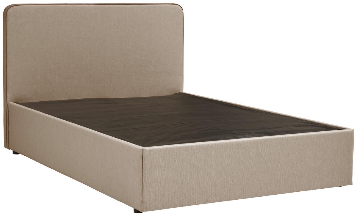 Boxbett Mit Topper 120x200 Cm Anton, Beige - Beige, KONVENTIONELL, Holz/Textil (120/200cm) - P & B
