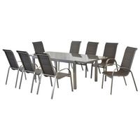 GARTENSET AMALFI DI LUSSO - Anthrazit/Silberfarben, MODERN, Textil/Metall - Gardenson