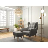 Sessel Henry, Dunkelgrau B: 91 cm - Eichefarben/Dunkelgrau, KONVENTIONELL, Textil (91/107/94cm) - Trendmanufaktur