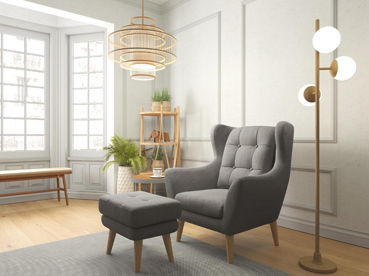 Sessel Henry, Dunkelgrau B: 91 cm - Eichefarben/Dunkelgrau, KONVENTIONELL, Textil (91/107/94cm) - Trendmanufaktur