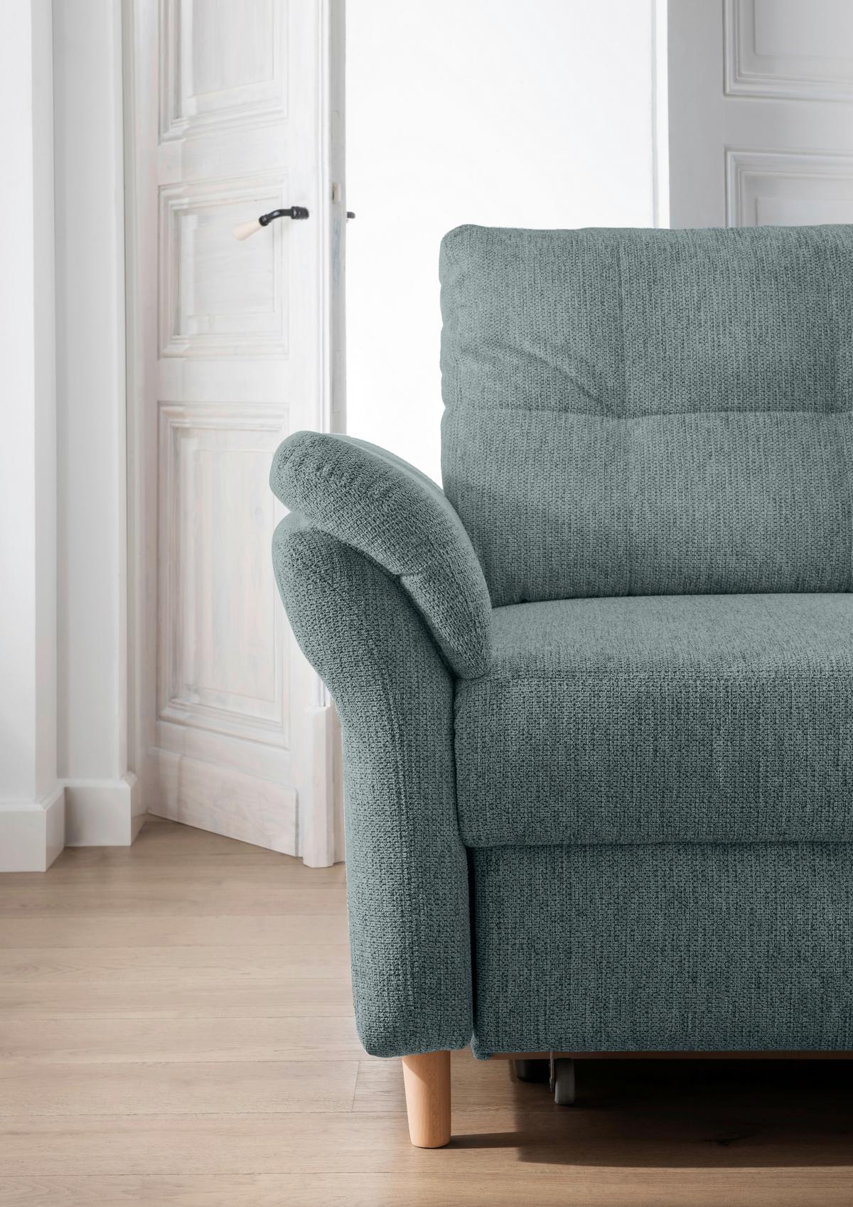 Ecksofa Brizzini, Blau S: 264x206 Cm - Blau/Naturfarben, MODERN, Textil (264/206cm) - Livetastic