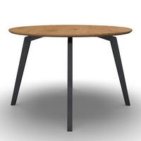 Jedálenský stôl ELIAN 120 - čierna/farba duba, Modern, kov/kompozitné drevo (120/120/76cm) - Bessagi Home