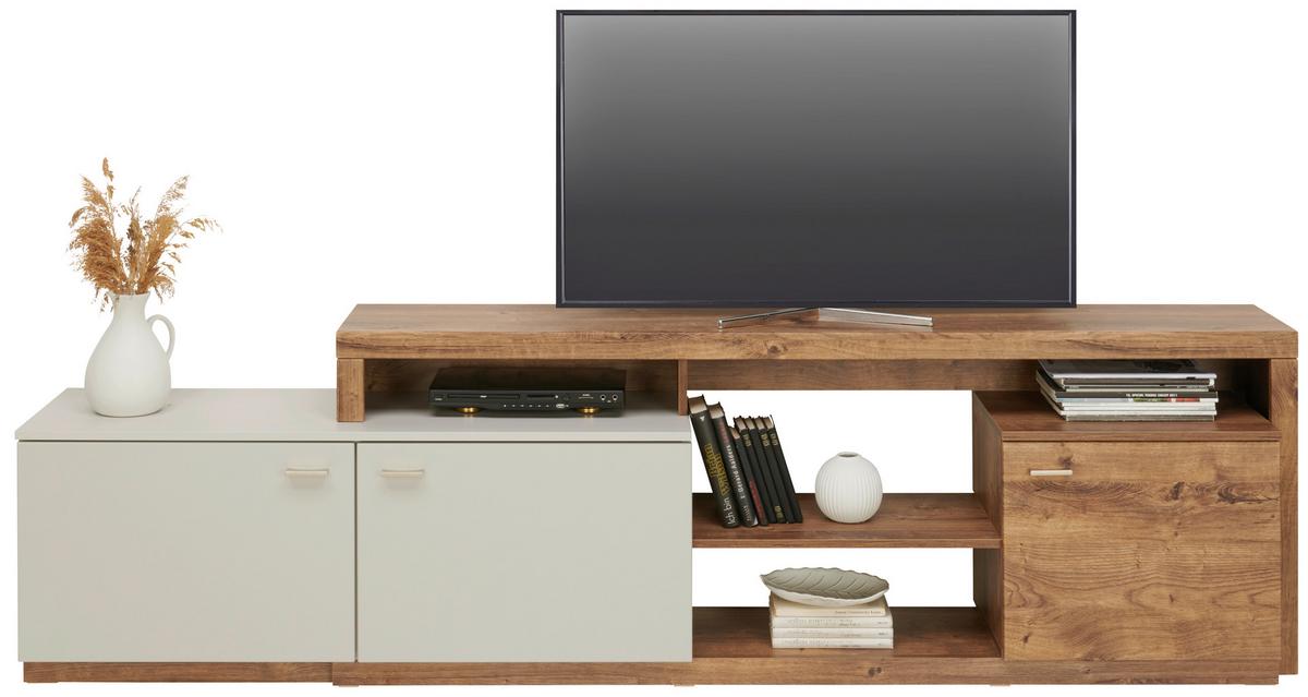 Tv-element Arian B: 175-261,2 Cm Eiche Dekor/hellgrau - Eichefarben/Hellgrau, MODERN, Holzwerkstoff (175-261,2/63,6/37,2cm)