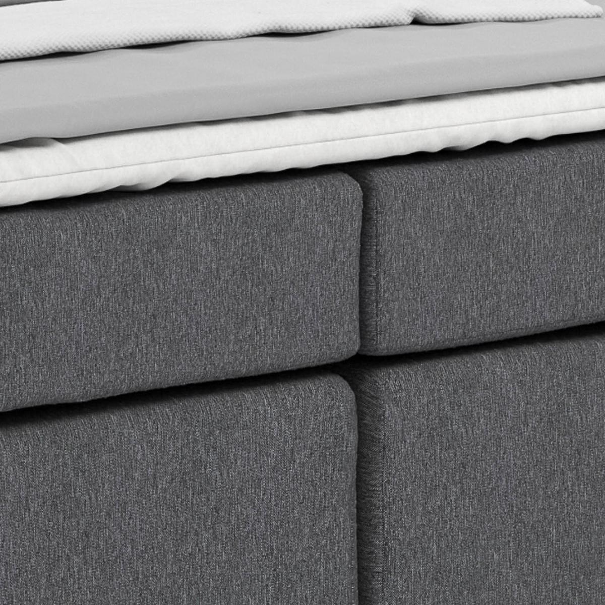 Posteľ Boxspring NERO 160x200 cm, tmavosivá - sivá/chrómová, Konventionell, kov/textil (160/200cm)