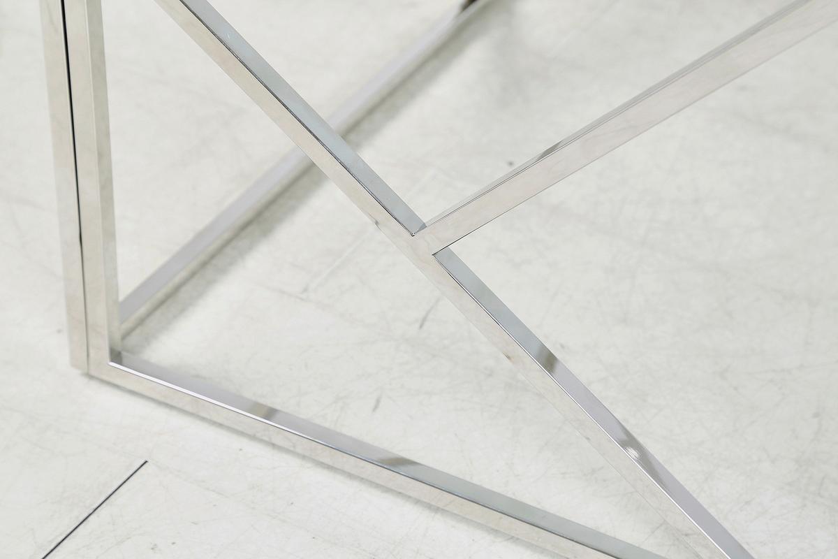 Couchtisch Silberfarben L: 120 Cm - Klar/Silberfarben, Design, Glas/Metall (120/60/45cm) - Livetastic