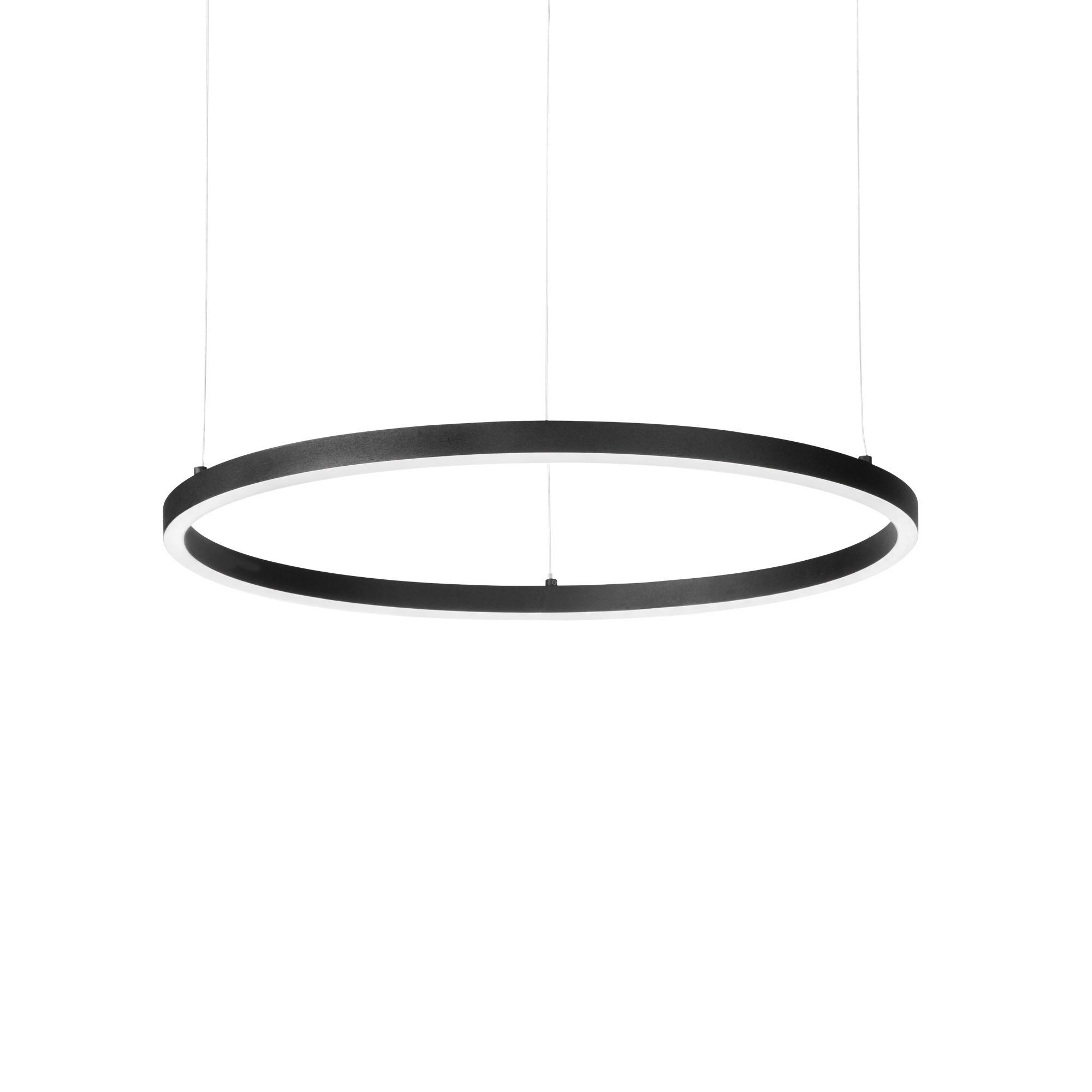 Led-hängeleuchte Oracle Slim Schwarz D: 70 Cm - Schwarz, Design, Kunststoff/Metall (70/27,5/202,5cm) - Ideal Lux