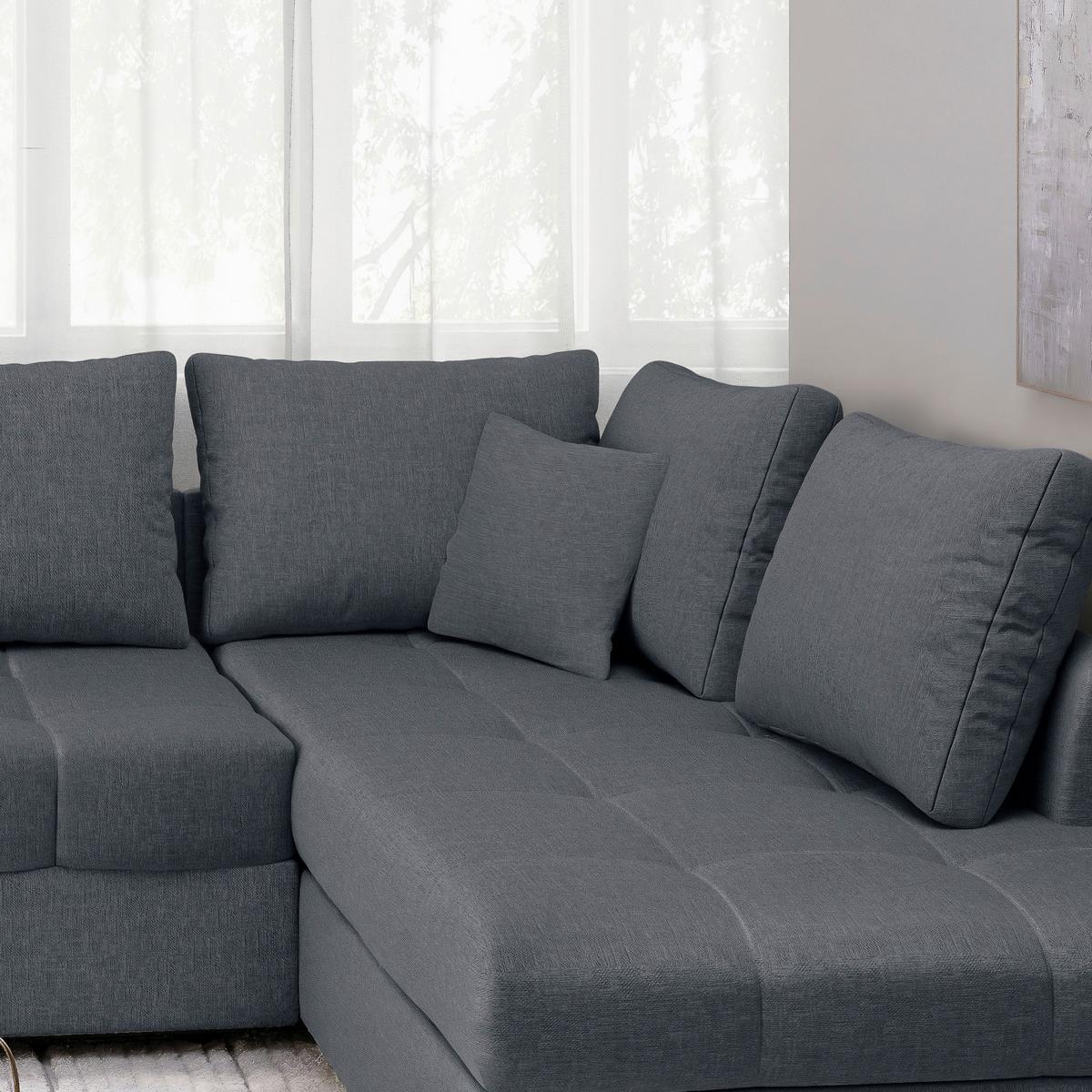 Eckschlafsofa Alvito Anthrazit S: 298x202 Cm - Anthrazit/Schwarz, MODERN, Textil (298/202cm) - MID.YOU