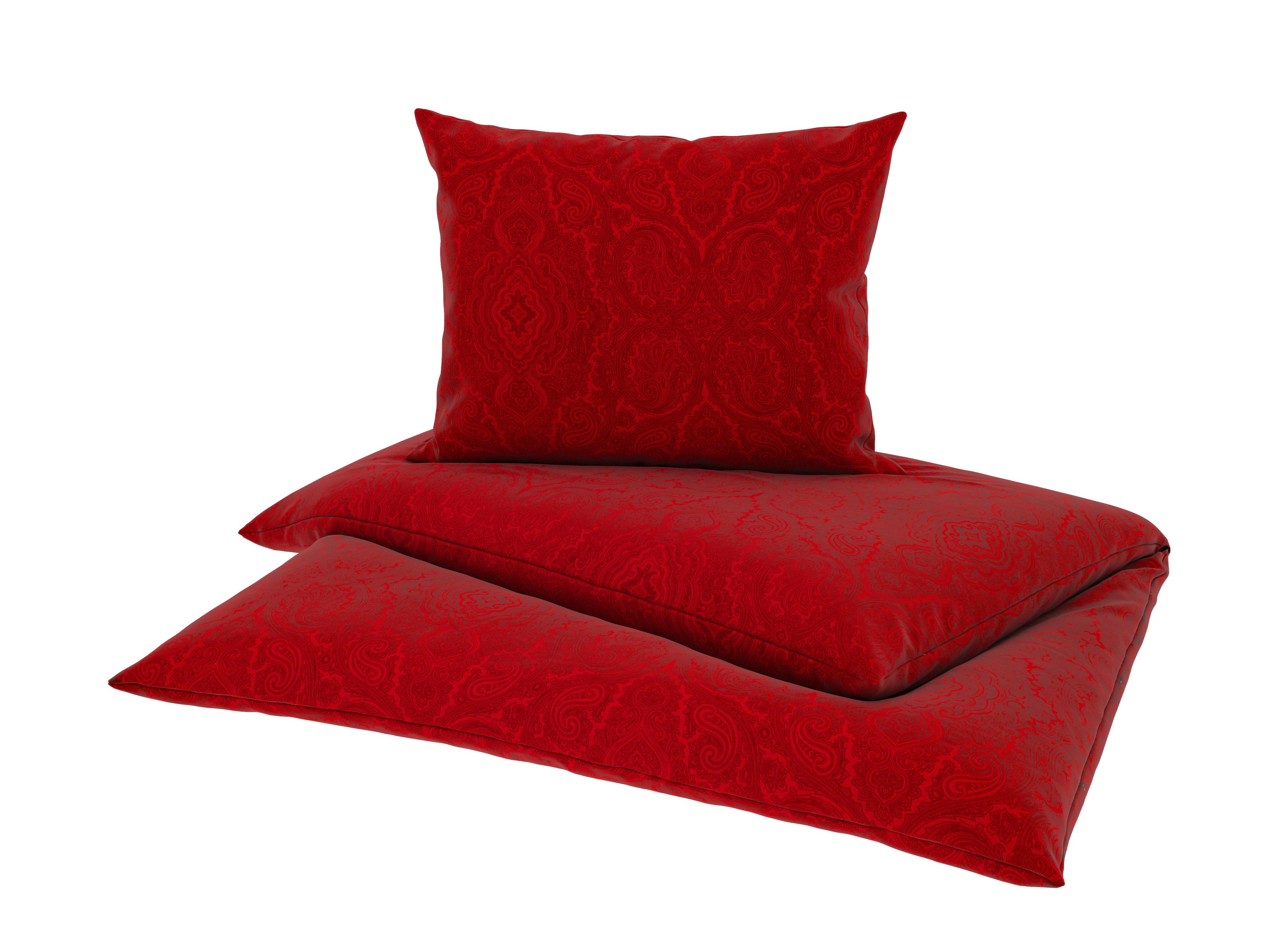 Renforcé-bettwäsche 140x200 Cm Leona Rot Ornamente - Rot, ROMANTIK / LANDHAUS, Textil - James Wood