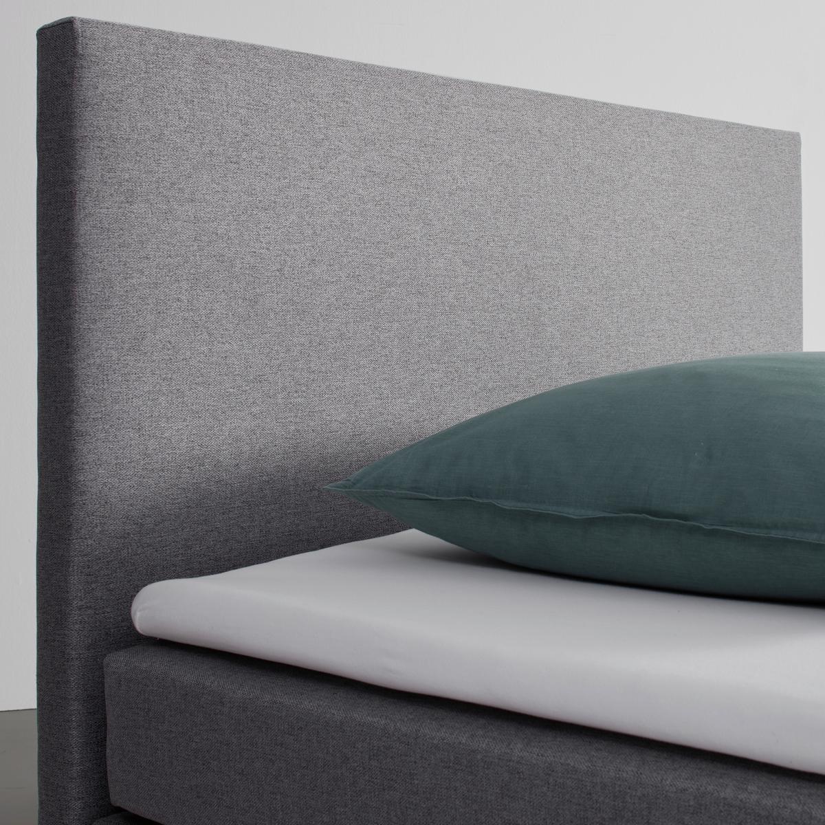 Postel boxpring s toperem, 180x200 cm, šedá - šedá/černá, Moderní, dřevo/textil (180/200cm) - Bessagi Home
