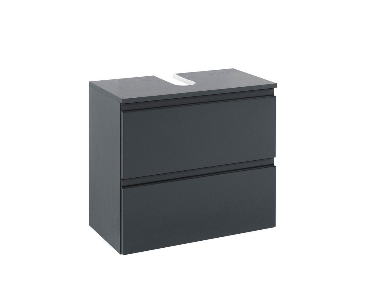 Waschbeckenunterschrank Cardiff B: 60cm Graphitfarben - Graphitfarben, Design, Holzwerkstoff (60/53/35cm) - Held