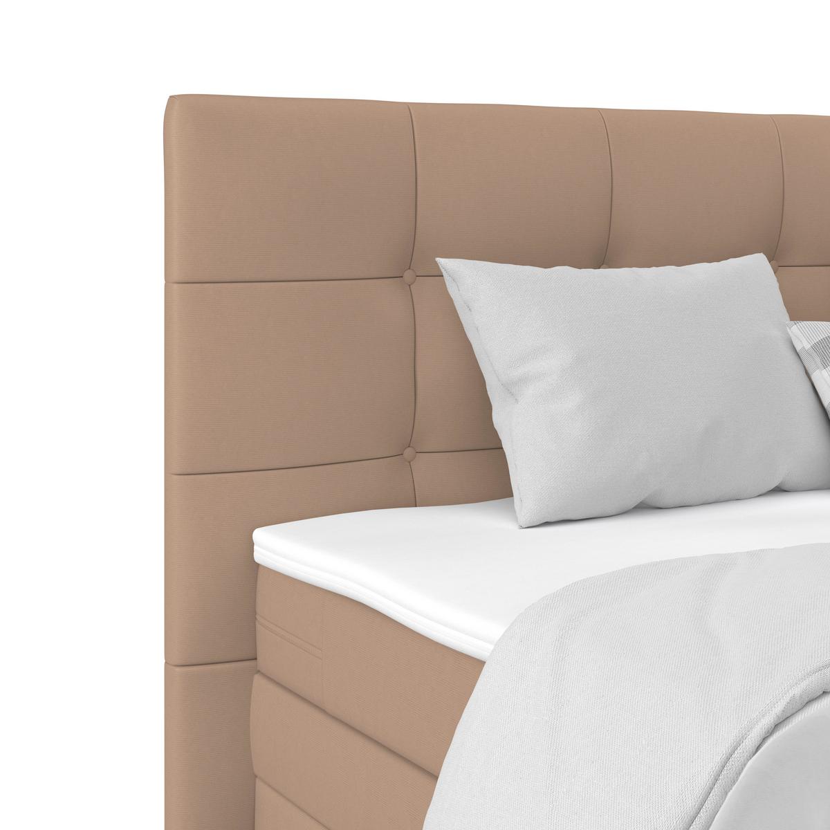 Boxspringbett Josie 160 - Beige/Schwarz, MODERN, Holz/Holzwerkstoff (160/200cm)