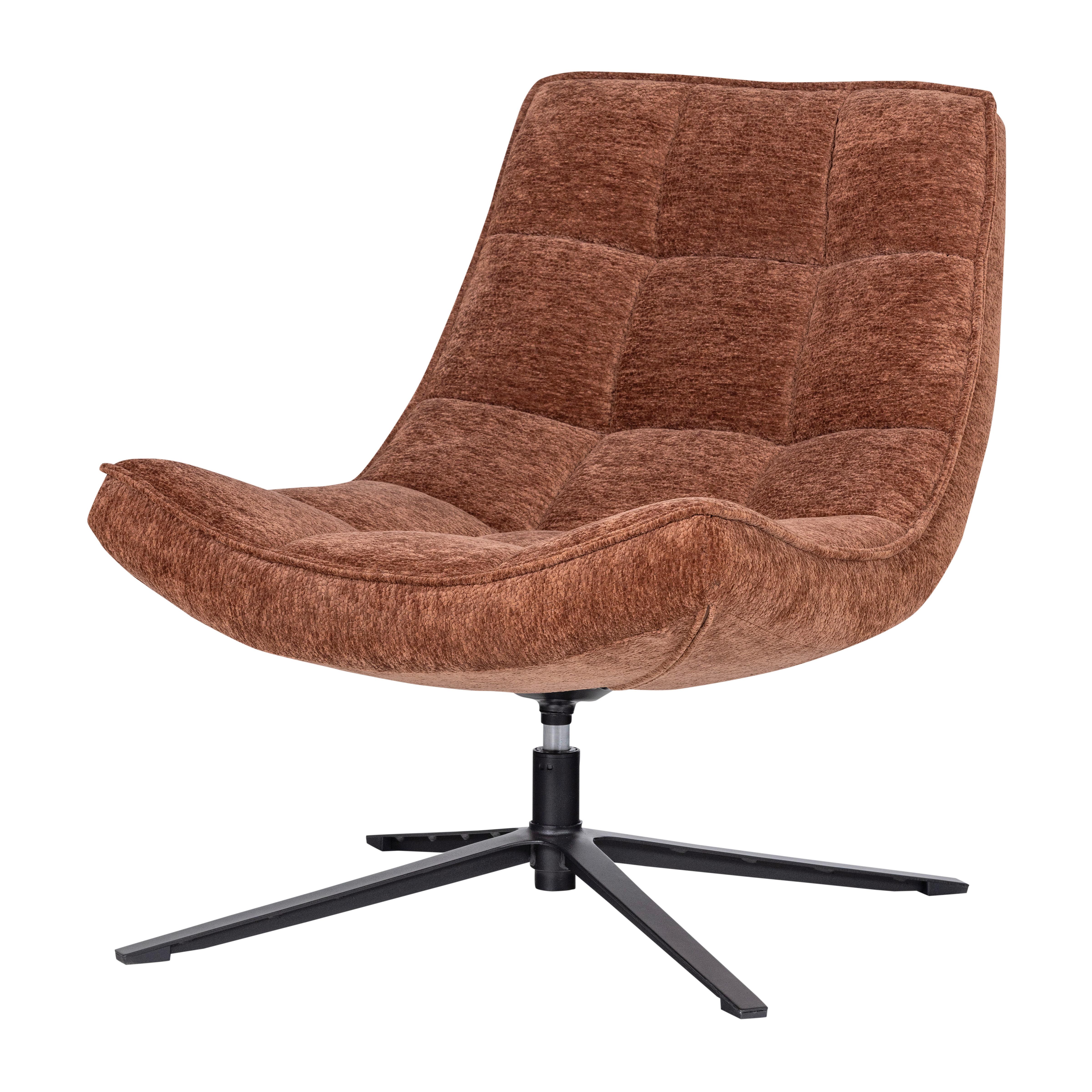 SESSEL Maudi Braun B: 74cm - Schwarz/Braun, MODERN, Textil/Metall (74/84/86cm) - Livetastic