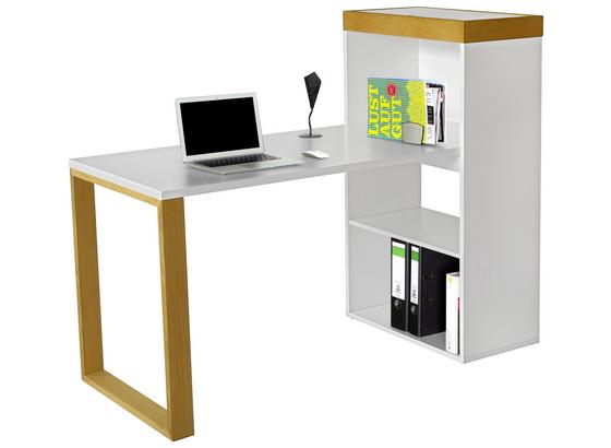 Písací Stôl Organizer - prírodné farby/biela, Štýlový, kov/drevo (140/114/63,8cm) - Premium Living Písací Stôl Organizer - prírodné farby/biela, Štýlový, kov/drevo (140/114/63,8cm) - Premium Living