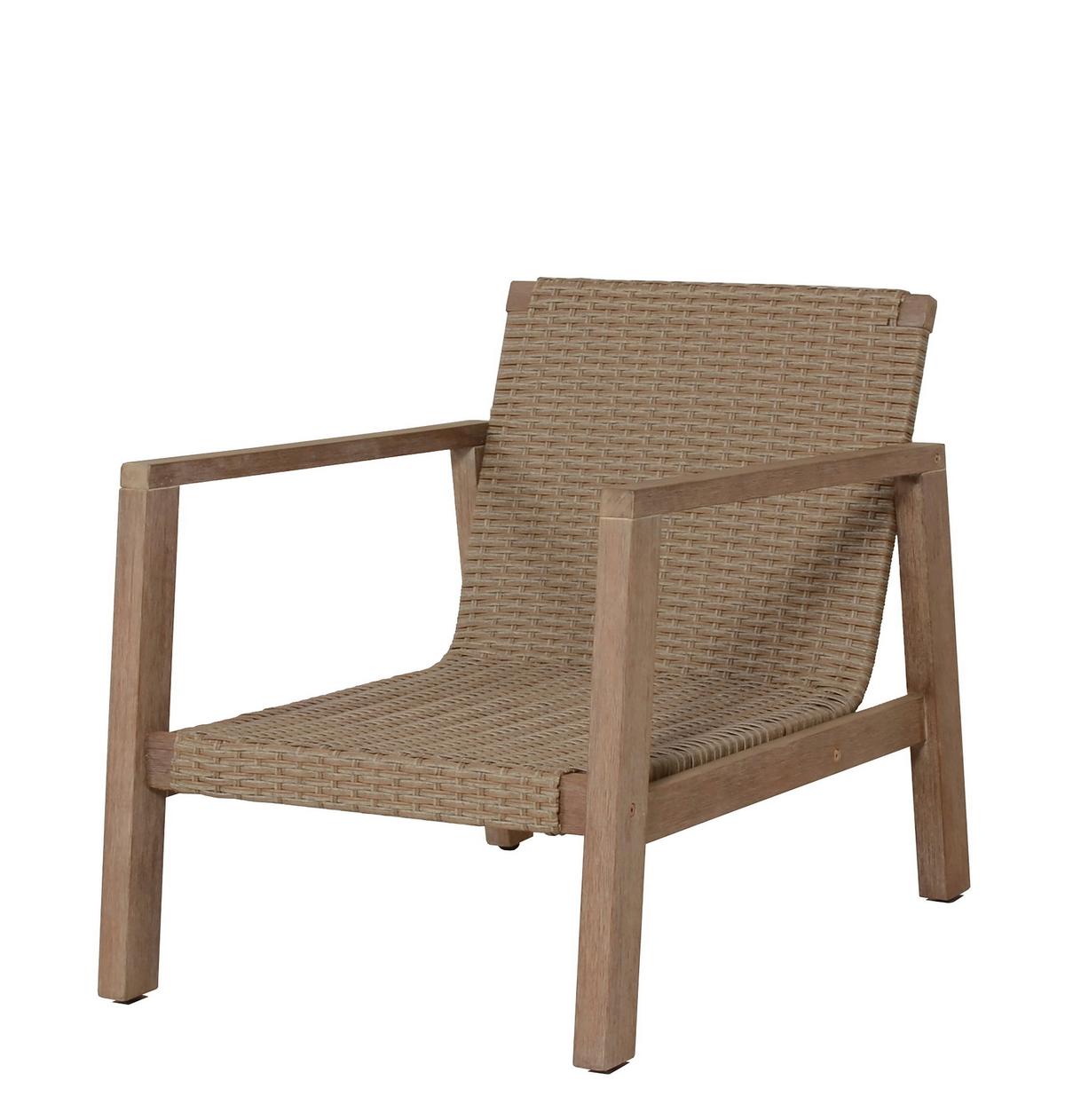 Loungegarnitur 4-Tlg San Mateo Echtholz/Kunststoff mit Kissen - Beige/Braun, MODERN, Holz (83/72/121cm) - Gardenson