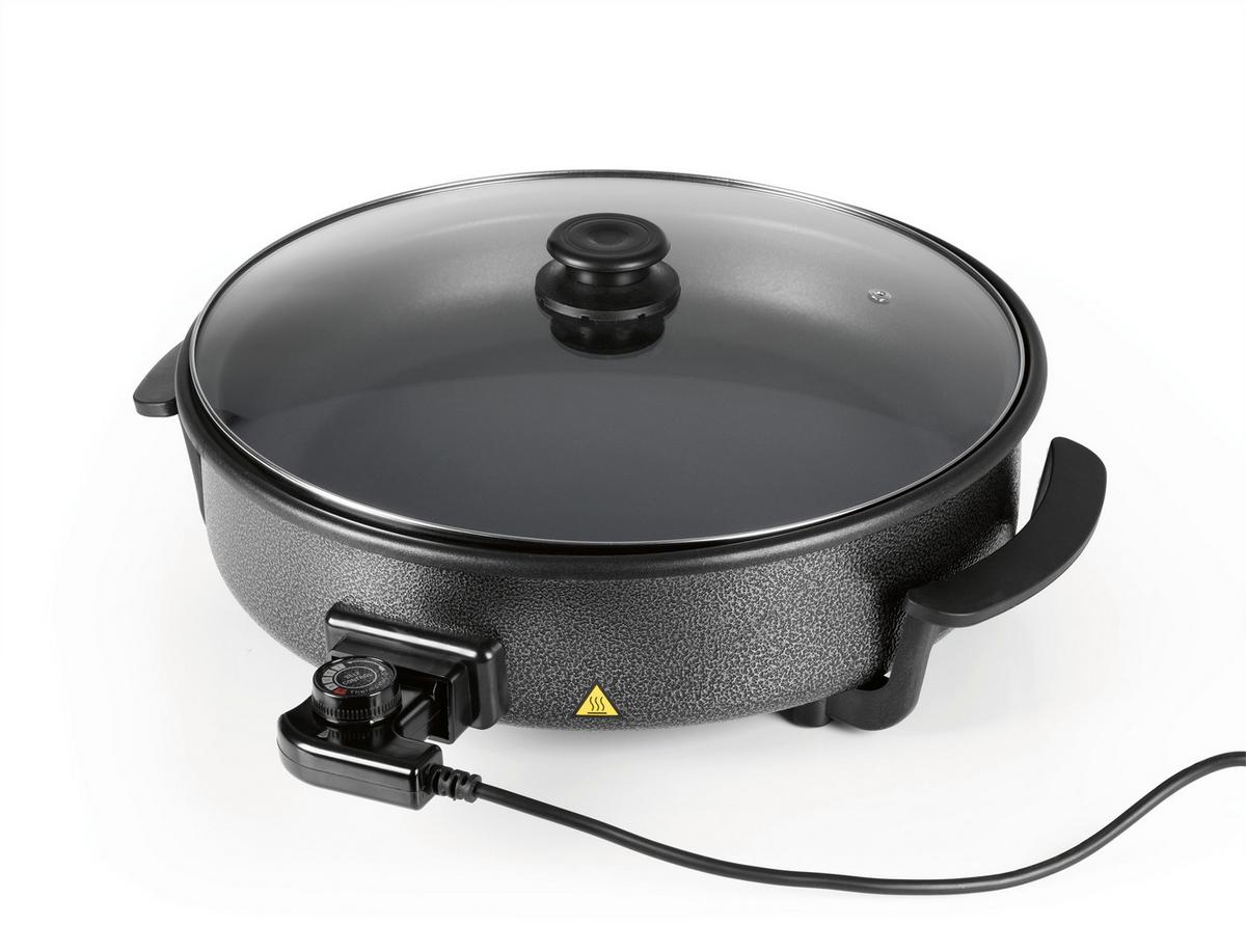 Party-pfanne Elektrisch 12316 Party-Pfanne Elektrisch - Schwarz, Basics, Glas/Kunststoff (41/45/17,5cm)