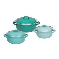 Riess Kochtopfset 6-tlg. Eisen Backofengeeignet - Grün, Basics, Metall (38/29/28,5cm) - Riess