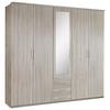 Drehtürenschrank Mit Spiegel + Laden 225cm Ben, Eiche Dekor - Eichefarben, KONVENTIONELL, Glas/Holzwerkstoff (225/210/58cm) - MID.YOU