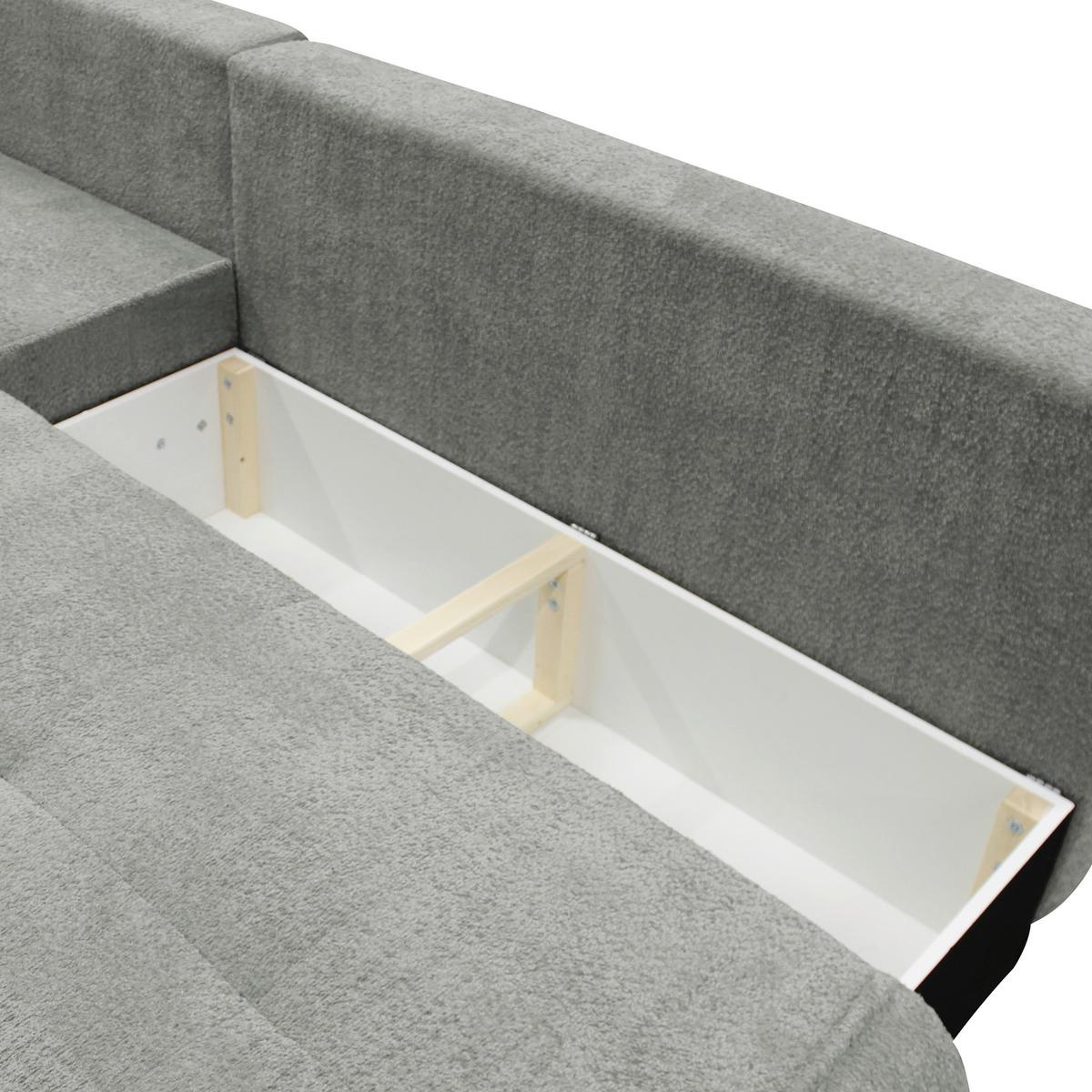 Ecksofa Paros Grau 179x277 Cm - Schwarz/Grau, Design, Textil (179/277cm) - MID.YOU