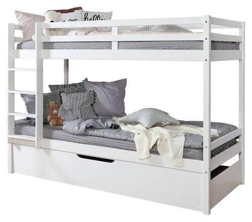 Etagenbett Finn Weiß Kiefer Massiv Mit Leiter