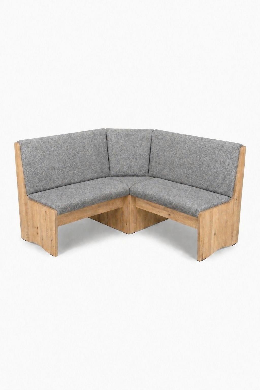 Eckbank Lüdge Webstoff dunkelgrau, 125x125cm - Dunkelgrau/Eiche Artisan, ROMANTIK / LANDHAUS, Holzwerkstoff/Textil (125/125cm)