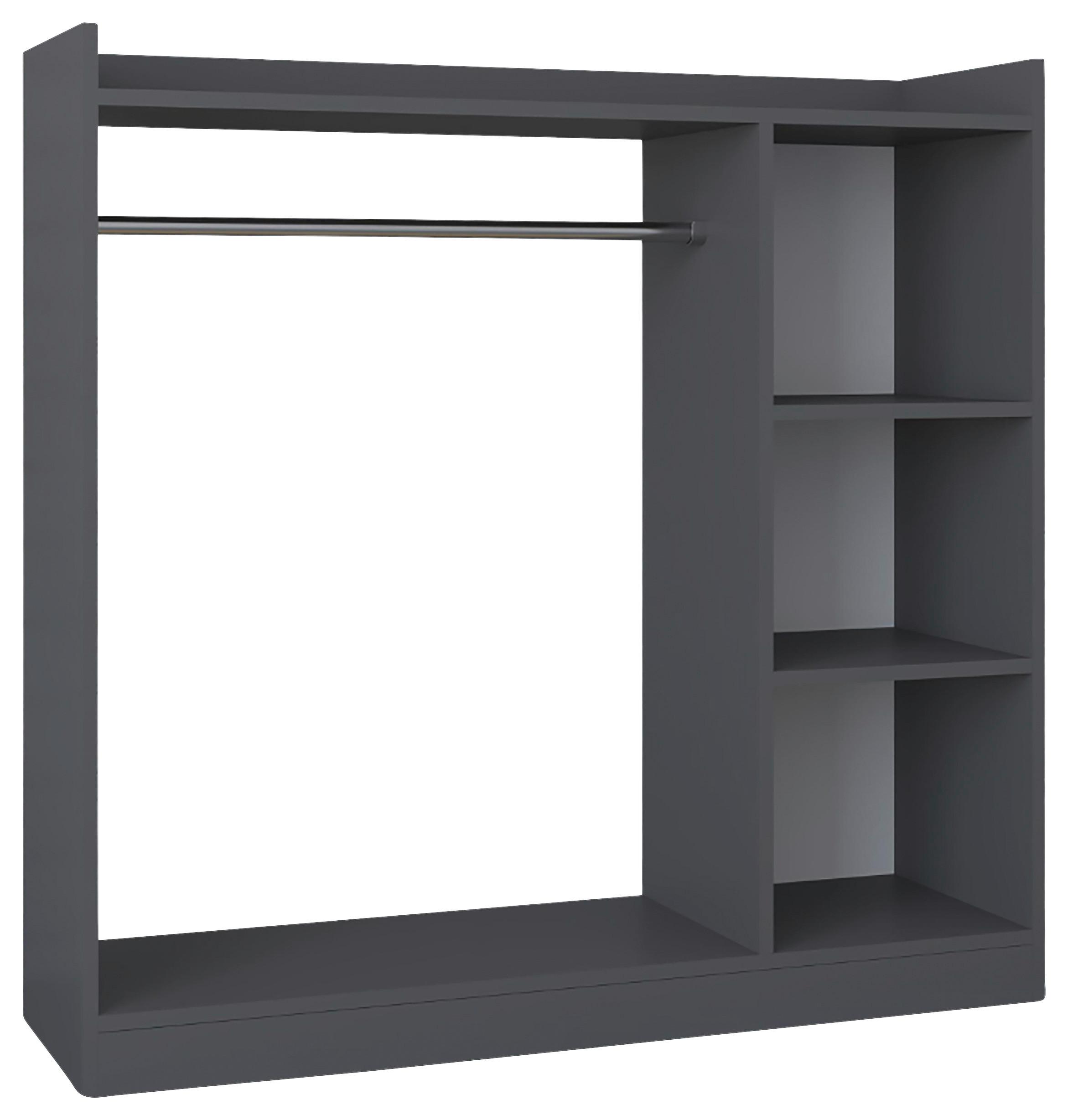 Kleiderschrank Palosa Anthrazit B: 124 Cm - Anthrazit, Design, Holzwerkstoff (124/120/35cm) - MID.YOU