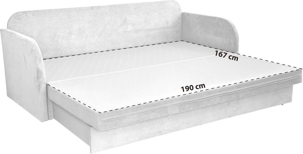 Schlafsofa mit Bettkasten Milan Dunkelgrau B: 203 cm - Dunkelgrau/Schwarz, Design, Textil (203/77/86cm) - MID.YOU