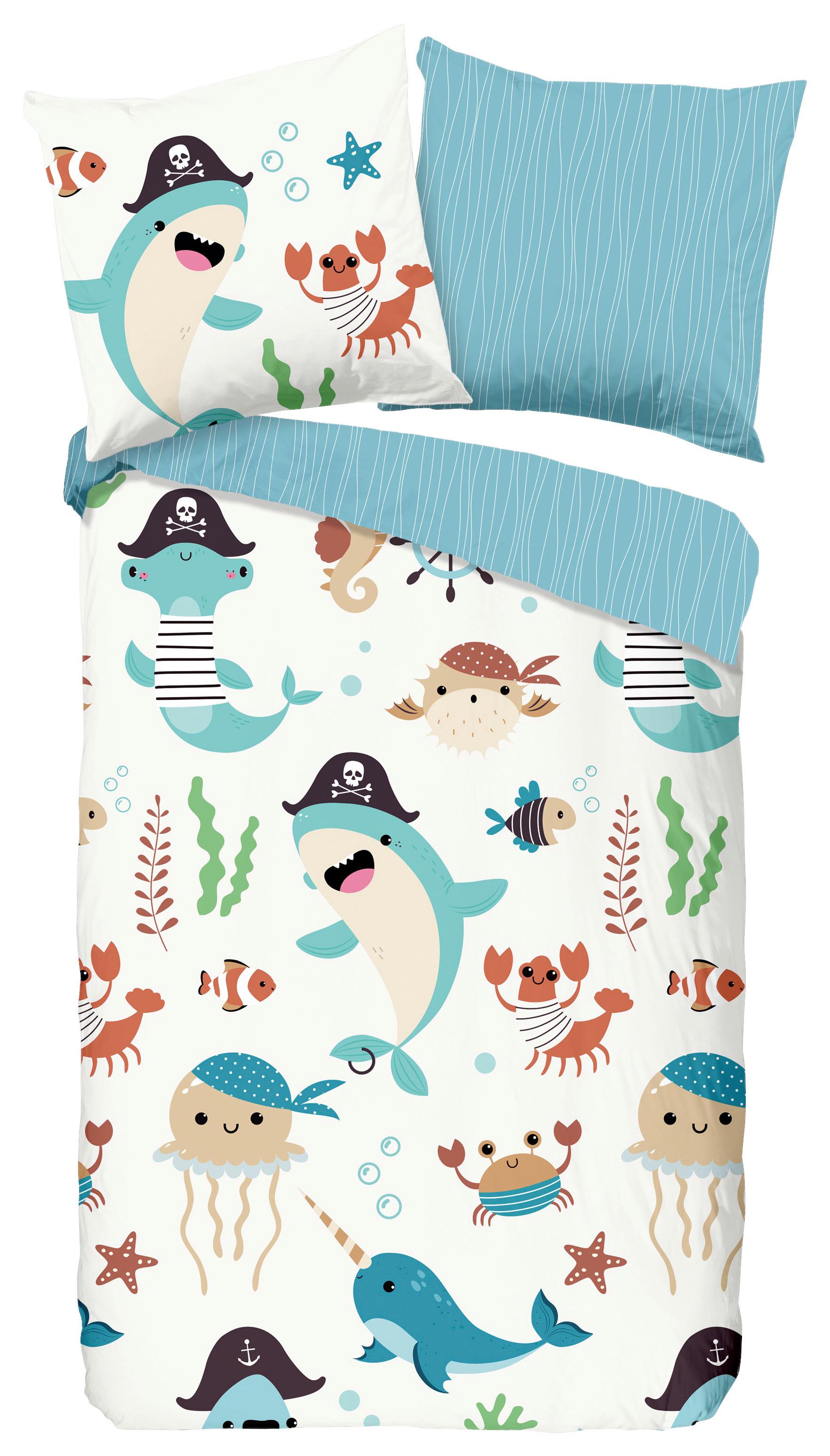 JUGENDBETTWÄSCHE Seaworld Multicolor 135x200 cm - Multicolor, Design, Textil (135/200cm)