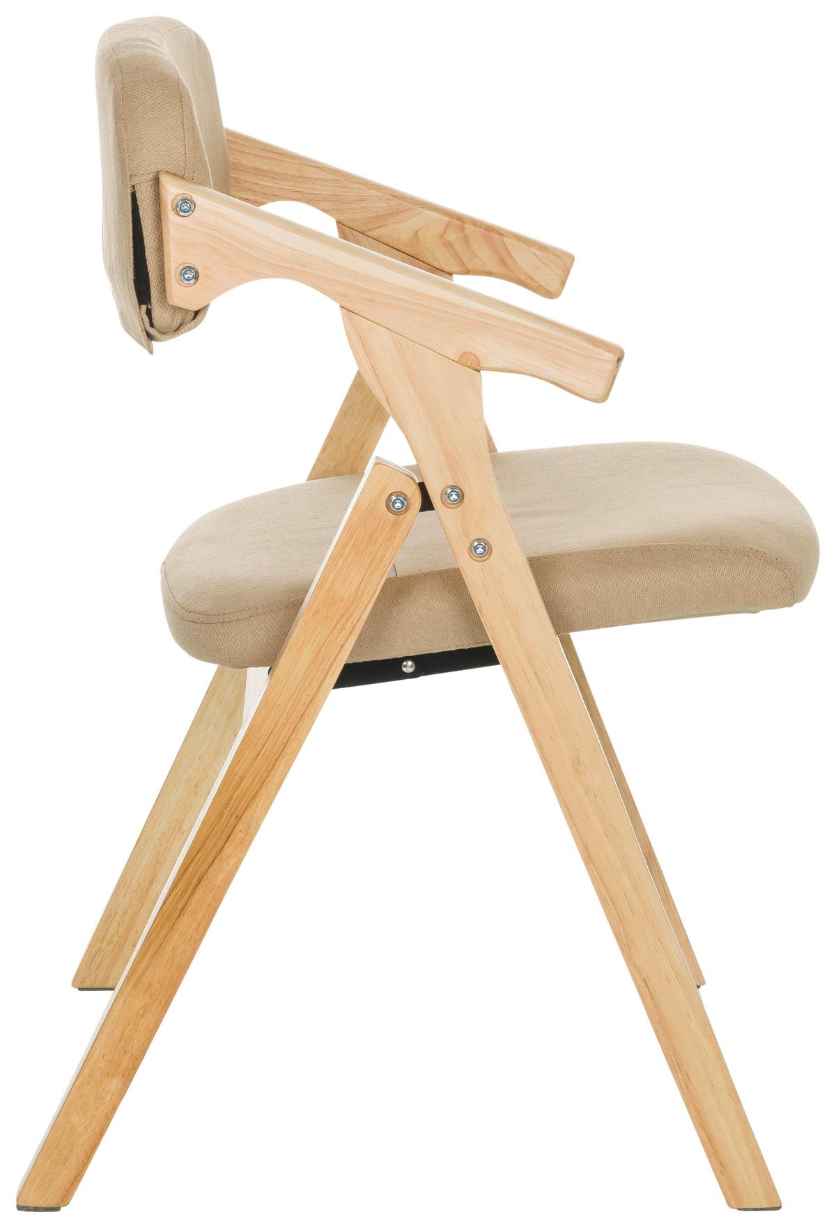 Armlehnstuhl Scandio - Beige, Basics, Holz/Textil (53/79/55cm) - MID.YOU