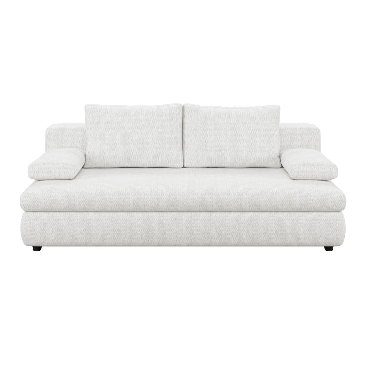 3-Sitzer-Sofa Mit Schlaffunktion Olso Weiß - Weiß, Trend, Holz/Kunststoff (205/72/100cm)