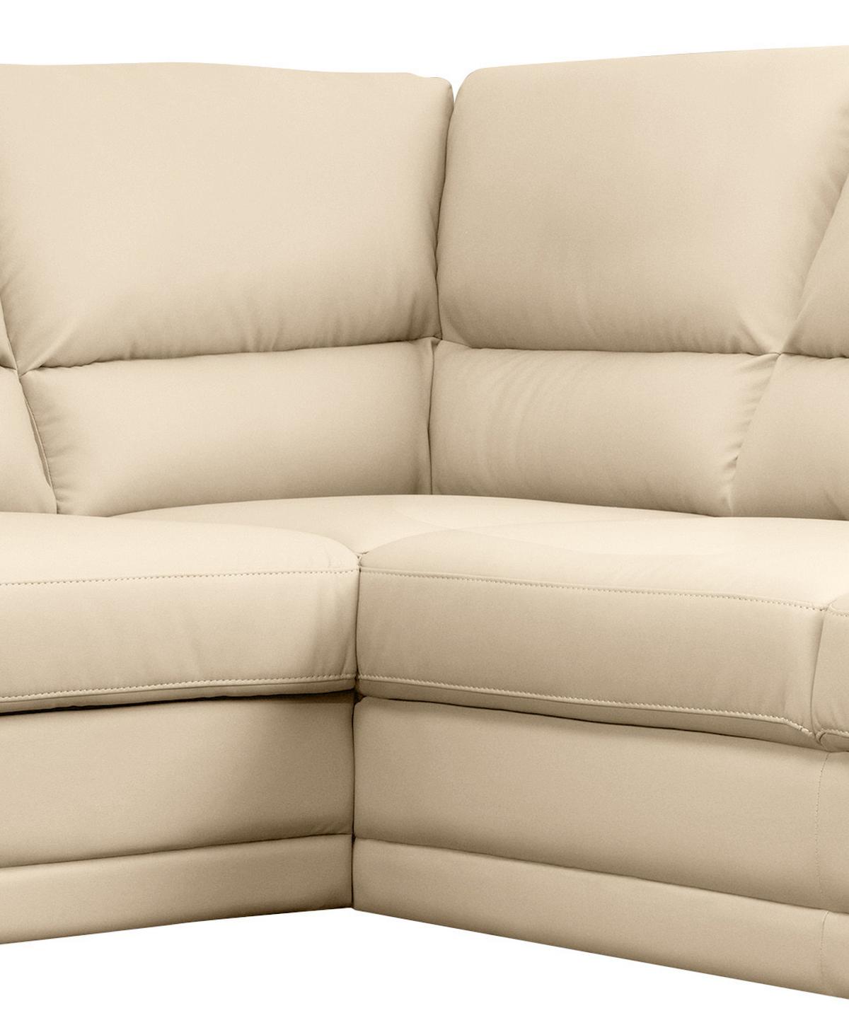 Ecksofa Nebolo Beige Lederlook - Beige, Design, Textil (245/225cm) - Livetastic