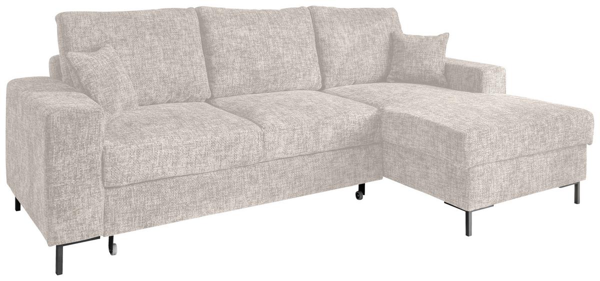 Eckschlafsofa Zona, Creme S: 237x143 Cm - Creme/Schwarz, KONVENTIONELL, Textil (237/143cm) - Livetastic