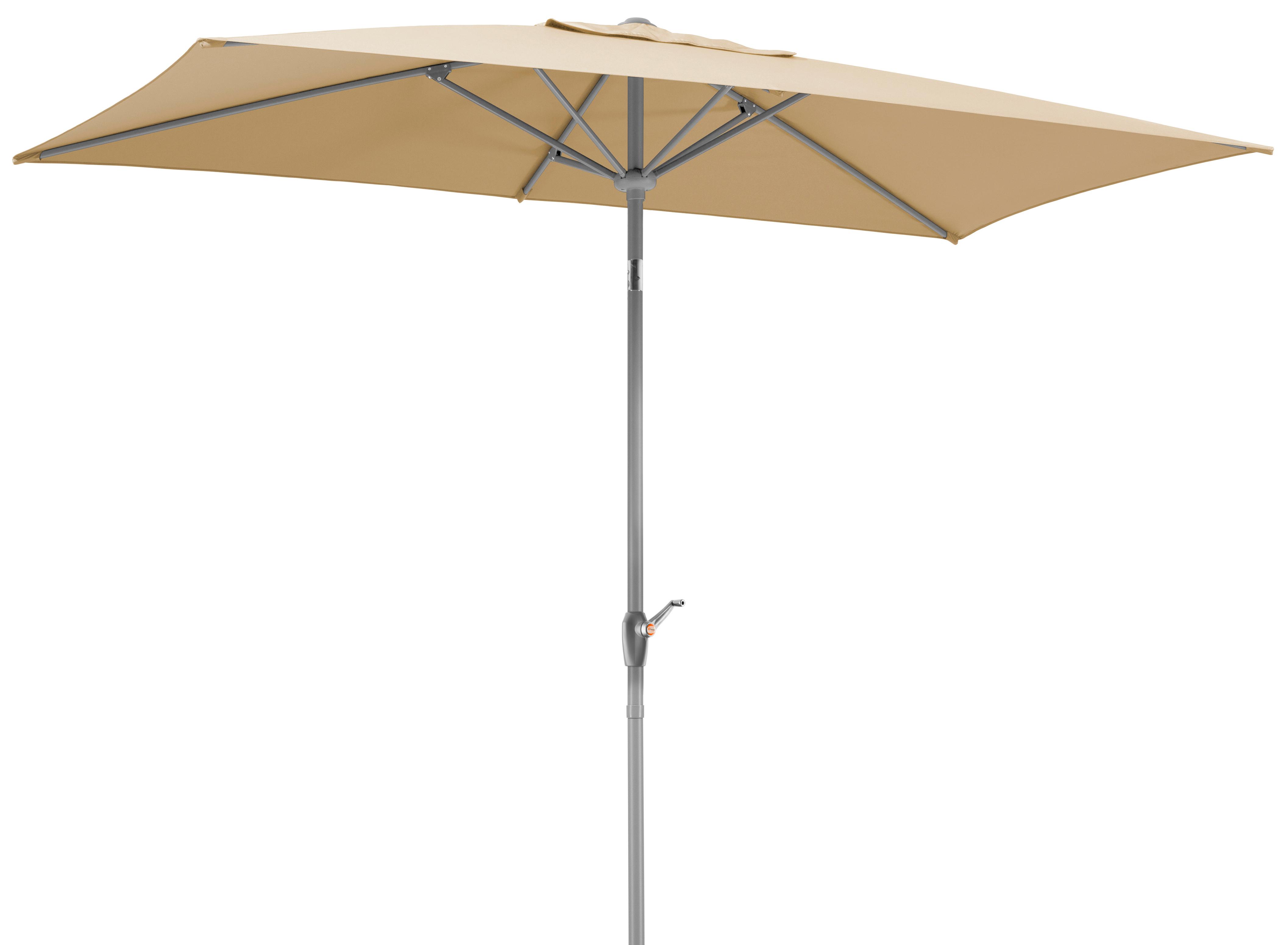 Sonnenschirm Porto BxHxT: 200x250x300 cm Naturfarben - Silberfarben/Naturfarben, Basics, Textil/Metall (200/250/300cm) - Schneider