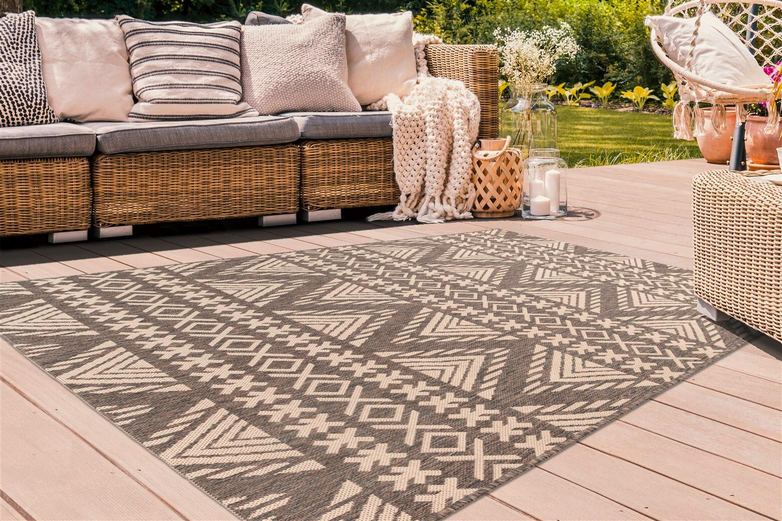 Flachwebteppich Splash 500 Braun/Creme, 120x170 cm - Creme/Braun, KONVENTIONELL, Textil (120/170cm)