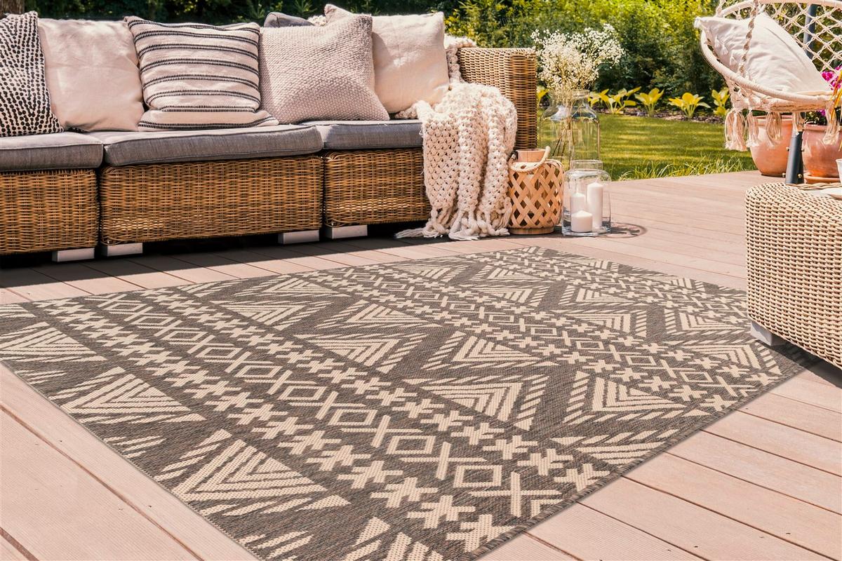 Flachwebteppich Splash 500 Braun/creme, 120x170 Cm - Creme/Braun, KONVENTIONELL, Textil (120/170cm)