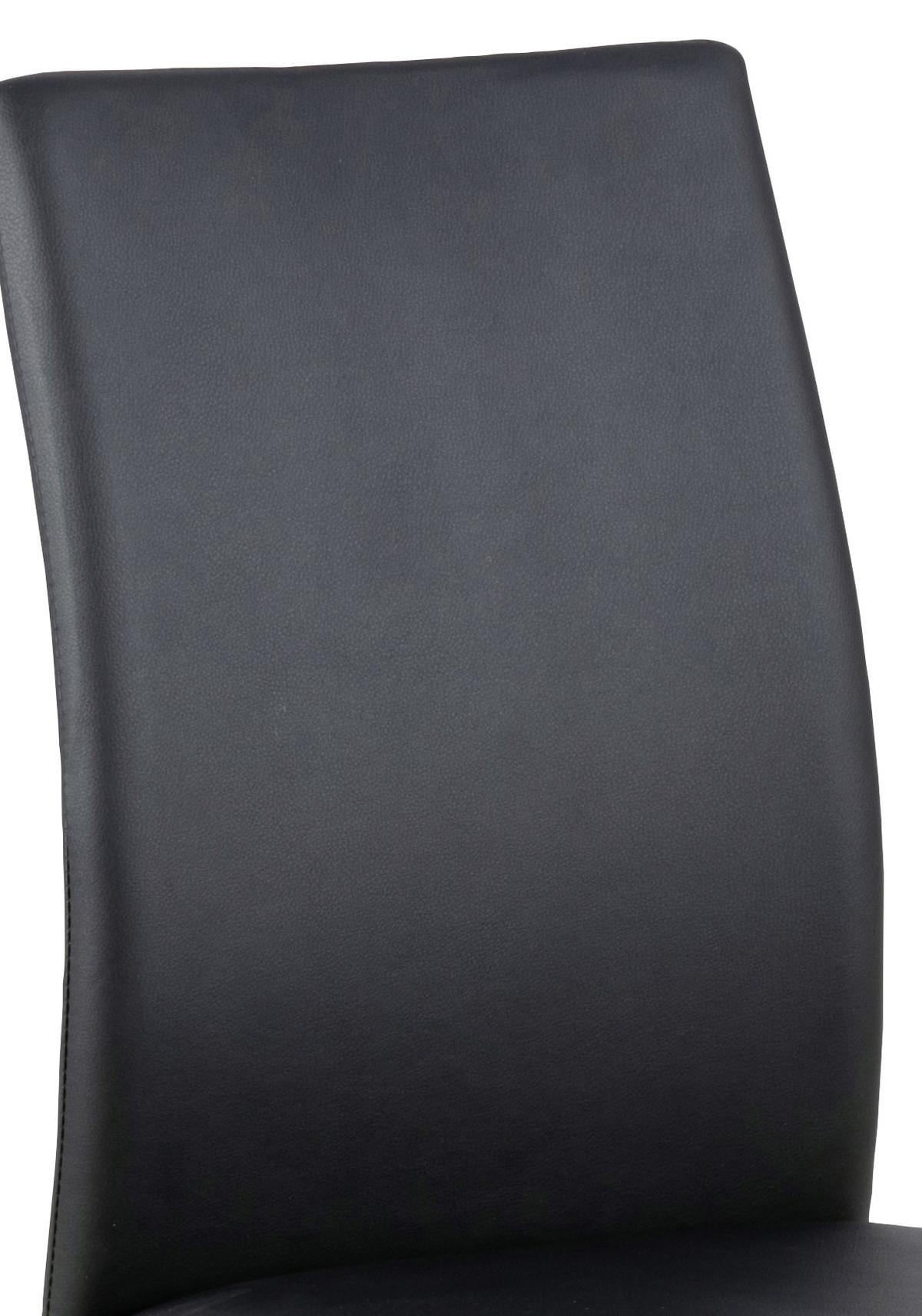 Esszimmerstuhl Demina Schwarz Lederlook - Schwarz, KONVENTIONELL, Textil/Metall (43,5/92,0/53,0cm) - Livetastic