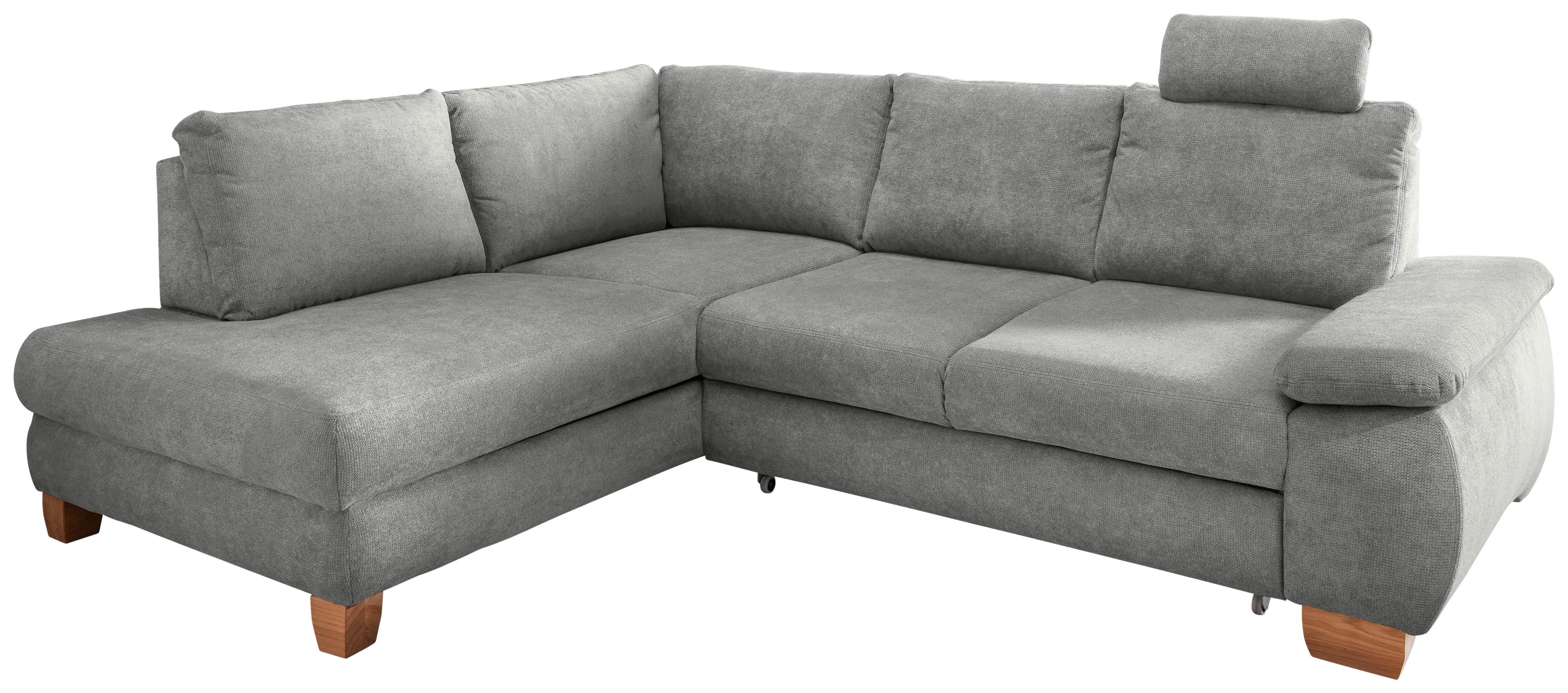Eckschlafsofa Positano Hellgrau S: 206x261 cm - Wildeiche/Hellgrau, MODERN, Textil (206/261cm) - Livetastic