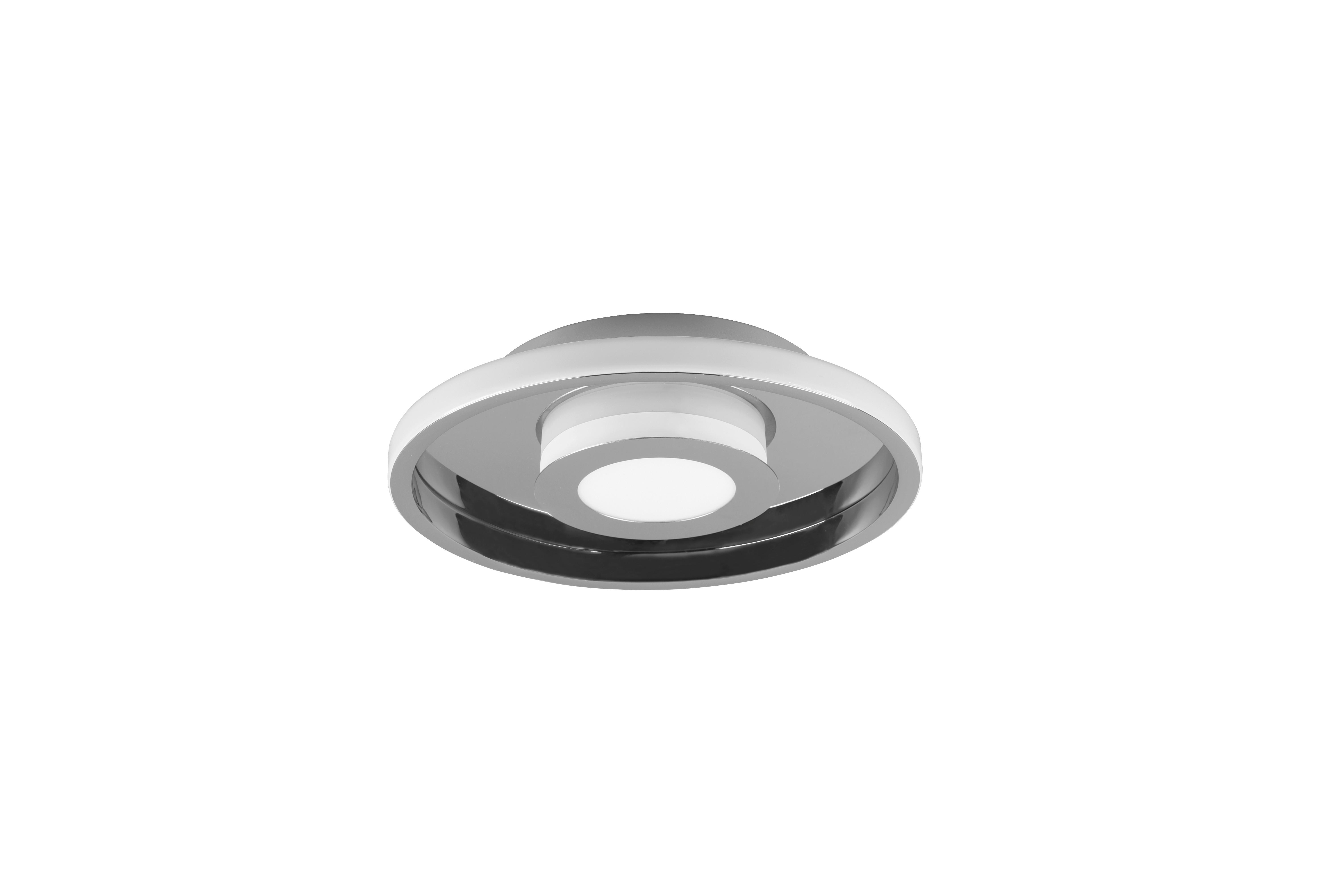 Led-deckenleuchte Ø 30 Cm, 1-Flammig, 3-Fach Schaltbar - Chromfarben, Design, Kunststoff/Metall (30/6,8cm) - Trio Leuchten