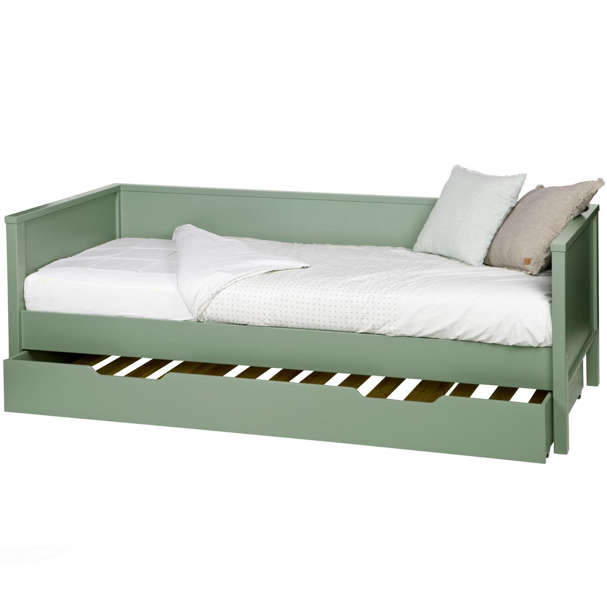 BETTSCHUBKASTEN Nikki Jadegrün B: 198cm - Jadegrün, Basics, Holz (198/20/94cm) - MID.YOU
