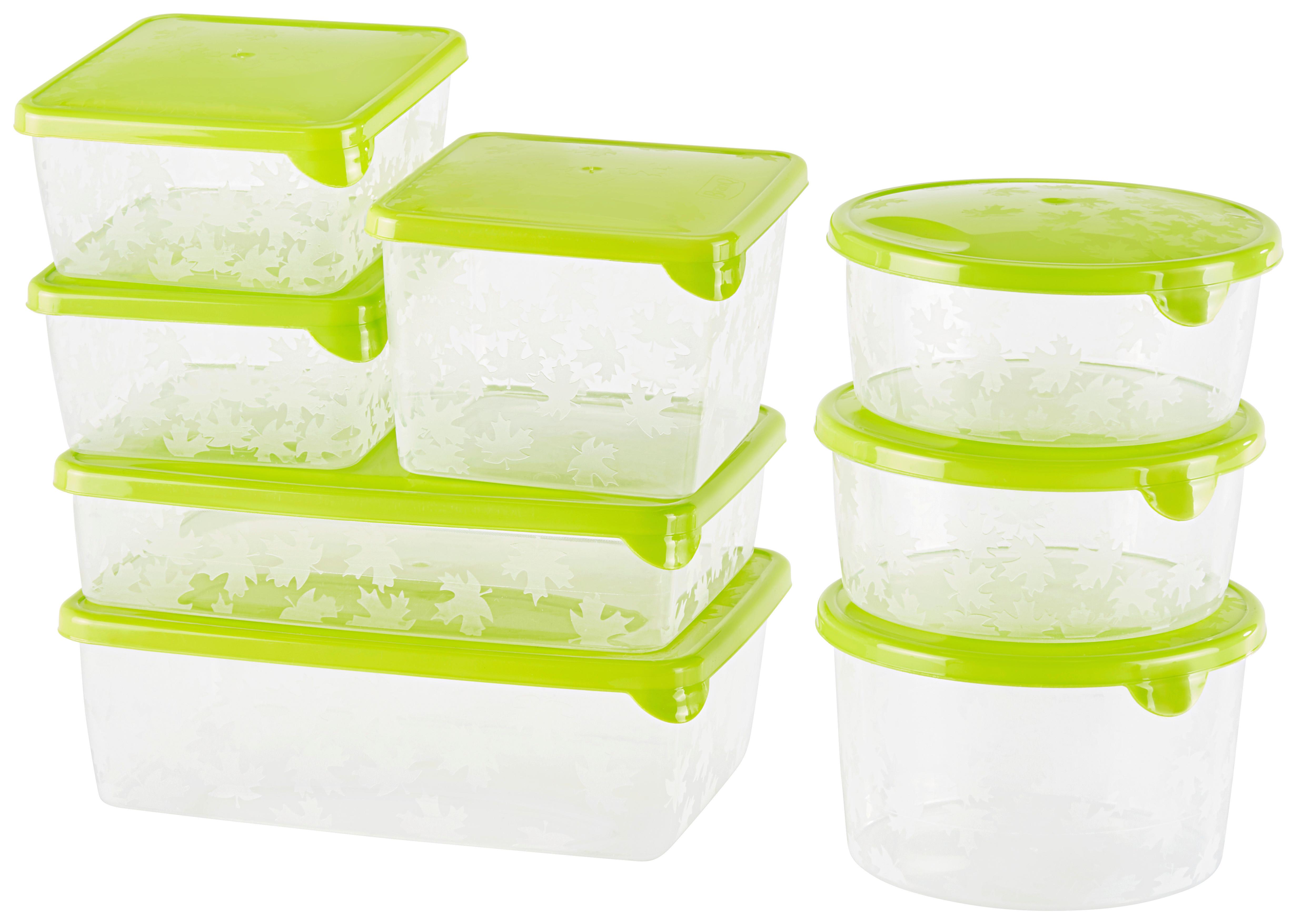 Frischhaltedosen 8er-set Sonja Versch. Größen - Transparent/Grün, KONVENTIONELL, Kunststoff - Homezone